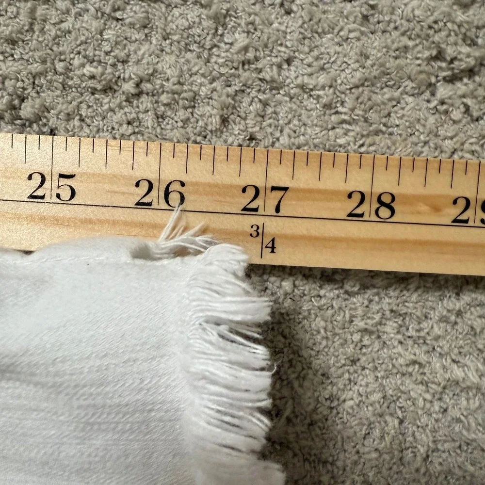 Liverpool Los Angeles Ankle Skinny Jeans White Frayed Raw Hem Size 12/31 Womens